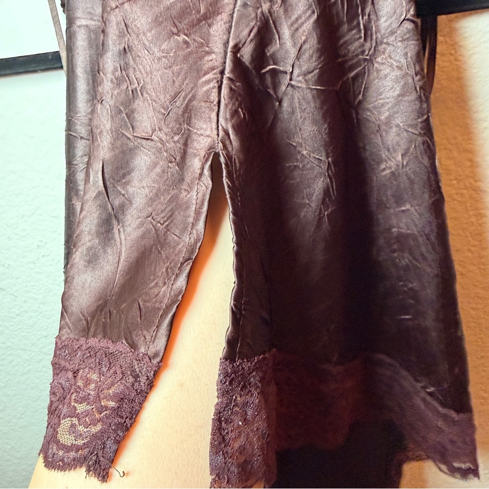 Self Esteem Brown Lace Camisole Satin Slip Top Y2K Coquette Layering Cami - Picture 8 of 14